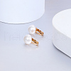 Elegant Copper Half Circle Pearl Clip-on Earrings for Women. WZ3764-3