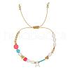 Bohemian Style Shell Letter Bead Braided Bead Bracelets for Women WG07C1E-01-2