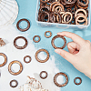 CHGCRAFT 100Pcs 2 Style Dyed Wood Jewelry Findings Coconut Linking Rings COCO-CA0001-01-3