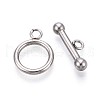 Non-Tarnish 304 Stainless Steel Ring Toggle Clasps STAS-A092-09I-P-1