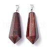 Dyed & Heated Natural Red Tiger Eye Pointed Pendants X-G-I314-02P-11-3