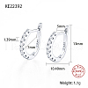 Rhodium Plated 925 Sterling Sliver Micro Pave Cubic Zirconia Hoop Earrings DD0491-2-1