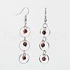 Gemstone Dangle Earrings EJEW-JE02205-2