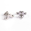 Mustache 304 Stainless Steel Ear Studs X-EJEW-F0075-044P-1