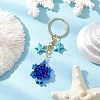 Glass and Synthetic Turquoise Turtle keychains KEYC-MZ00040-02-1