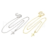 2Pcs 2 Colors Star Alloy Pendant Necklaces NJEW-JN05214-2