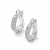 Rack Plating Brass Micro Pave Clear Cubic Zirconia Fold Over Clasps KK-A183-07P-1