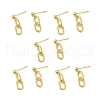 Brass Oval Links Dangle Stud Earrings for Women EJEW-H092-08G-3