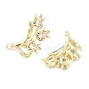 Brass Micro Pave Clear Cubic Zirconia Stud Earring Findings KK-Z106-02G-09-2