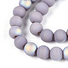 Frosted Opaque Glass Beads Strands GLAA-T032-P8mm-MBB07-3