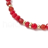 Natural Red Agate Bead Beads Bracelets for Women BJEW-JB11572-3