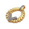 Brass Micro Pave Cubic Zirconia Pendants KK-V009-19G-2