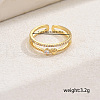 Brass Micro Pave Clear Cubic Zirconia Open Cuff Rinds for Women KD2637-2
