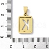 304 Stainless Steel Alphabet Pendants STAS-S152-01G-K-3