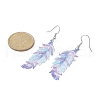 201 Stainless Steel Feather Dangle Earrings EJEW-JE05265-4