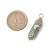 2Pcs 2 Styles Natural Green Aventurine Double Terminated Pointed Pendants PALLOY-JF03122-02-2