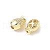 Brass Micro Pave Cubic Zirconia Beads KK-C104-09G-2