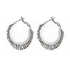 Brass Hoop Earrings EJEW-R025-31P-4