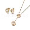 304 Stainless Steel Rhinestone Jewelry Sets SJEW-M097-04G-1