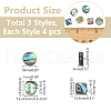WADORN 12pcs 3 styles Natural Abalone Shell/Paua Shell Beads Strands SHEL-WR0001-03-2