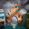 Castle Wall Mounted Brooch Jewelry Display Cork Tray AJEW-WH0433-01C-5