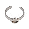 304 Stainless Steel Cuff Ring Components STAS-D372-07P-01-2