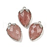 Natural Strawberry Quartz Faceted Pendants X-G-M431-06P-06-1