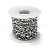 Tarnish Resistant 304 Stainless Steel Faceted Rectangle Link Chains CHS-E012-03P-3