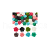 AHADERMAKER 64Pcs 8 Colors Synthetic Coral 3D Flower Rose Beads CORA-GA0001-02-7