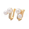 Round Brass Micro Pave Clear Cubic Zirconia Cuff Earrings EJEW-Z111-04G-03-4