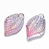 Two Tone Transparent Spray Painted Glass Pendants GLAA-T016-18A-2