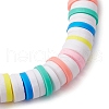 Rainbow Color Disc Handmade Polymer Clay Beaded Stretch Kid Bracelets for Girls BJEW-JB10353-02-4