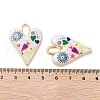 Rack Plating Alloy Enamel Pendants X-FIND-C050-09G-4