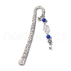 Mother's Day Key & Infinity Love Heart Pendant Bookmark with Natural Malaysia Jade AJEW-JK00259-04-1