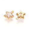 Brass Micro Pave Cubic Zirconia Charms KK-N261-117A-G-2