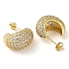 Rack Plating Brass Micro Pave Cubic Zirconia Stud Earrings EJEW-M230-11G-2