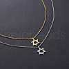 304 Stainless Steel Star of David Pendant Necklaces for Women FS-WG79488-02-1