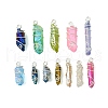 Electroplated Natural Quartz Crystal Pendants PALLOY-JF02798-02-1