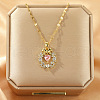 Alloy Crystal Rhinestone Pendant Necklaces for Women WGDF473-07-1