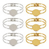 GOMAKERER 6Pcs 2 Colors Brass Bangle Makings FIND-GO0002-78-1