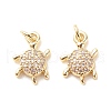 Brass Micro Pave Clear Cubic Zirconia Pendants ZIRC-P099-03G-1