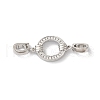 Rack Plating Brass Micro Pave Clear Cubic Zirconia Fold Over Clasps KK-A222-09P-1