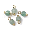 8Pcs 8 Styles Natural Agate & Carnelian & Green Aventurine & Amethyst & Aquamarine Faceted Round Charms PALLOY-JF03451-2