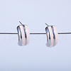 Pink C-shaped Brass Stud Earrings QG1885-1