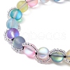 Synthetic Moonstone Round Beads Bracelets BJEW-TA00636-3