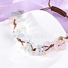 Adjustable Natural Morganite Braided Bead Bracelets for Women BJEW-U035-02K-2