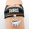 12 Constellations PU Leather Multi-strand Bracelets WG5E0D3-10-1