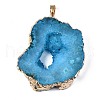 Natural Druzy Agate Pendants G-S359-311-2