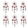 Natural Red Jasper Dream Catcher Pendants PALLOY-MZ00709-05-1