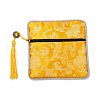 Chinese Brocade Tassel Zipper Jewelry Bag Gift Pouch ABAG-F005-02-1